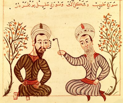 Ms Sup Turc 693 fol.20片頭痛の焼灼、1466 作： Charaf ed Din